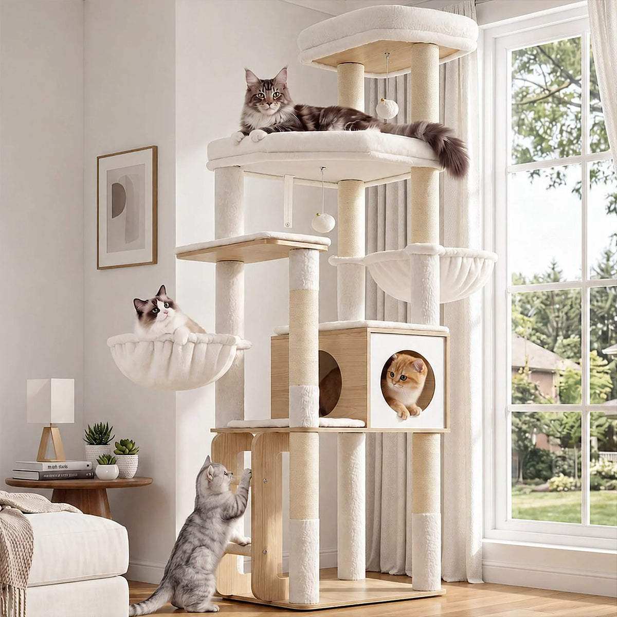 GLOBLAZER Multilevel Cat Tree With Condos And Hammocks