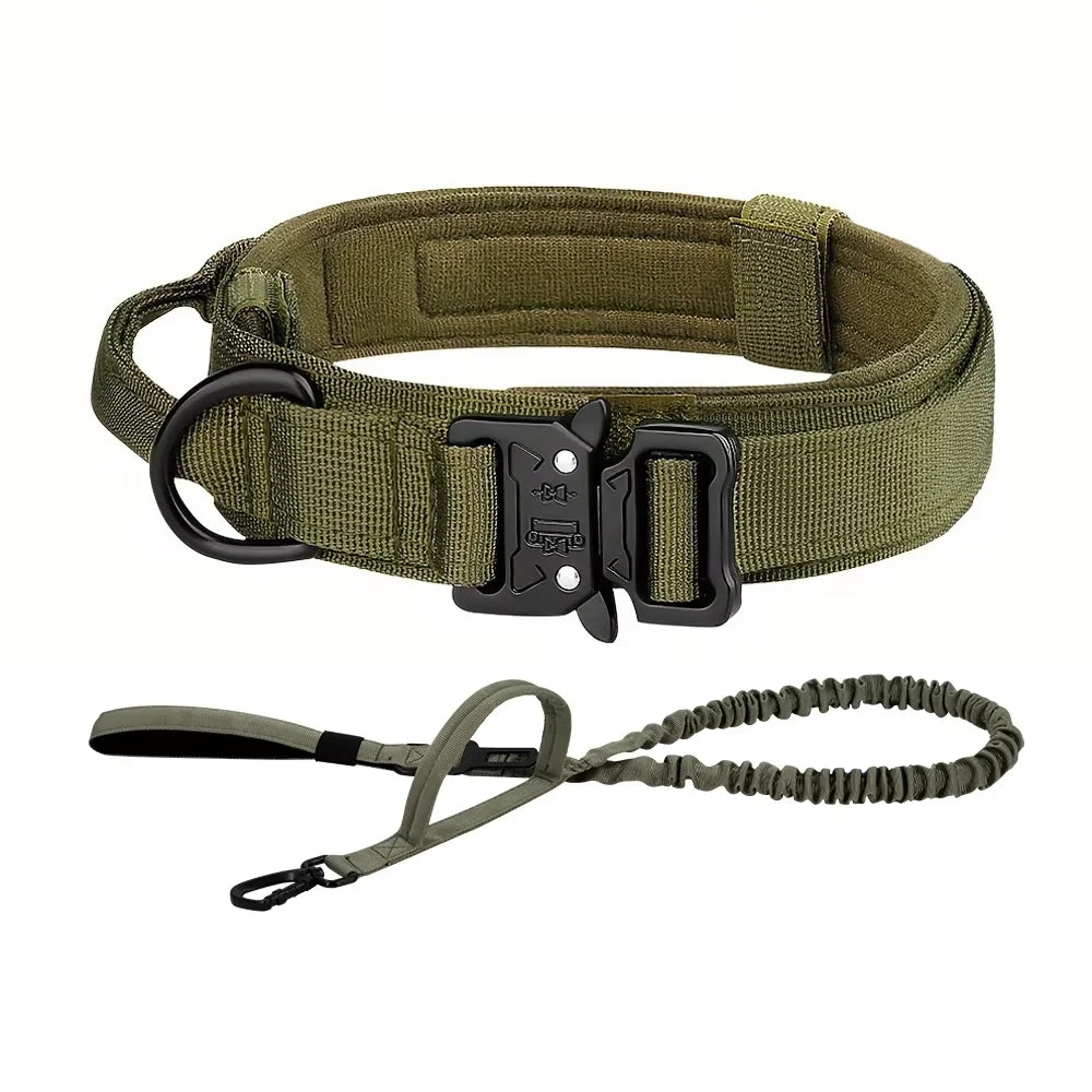 Adjustable Tactical Dog Collar And Leash Set With Control Handle