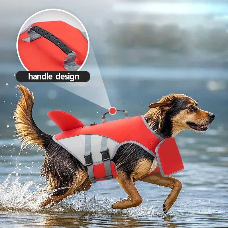 New Pet Dog Life Vest Shark Fin Shape Swimming Vest