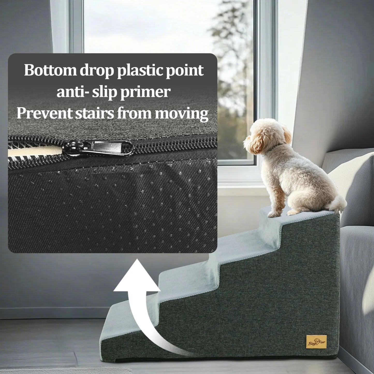 Dog Steps For Small Dogs Three Quarter Steps Stairs Ramp With Washable Cover