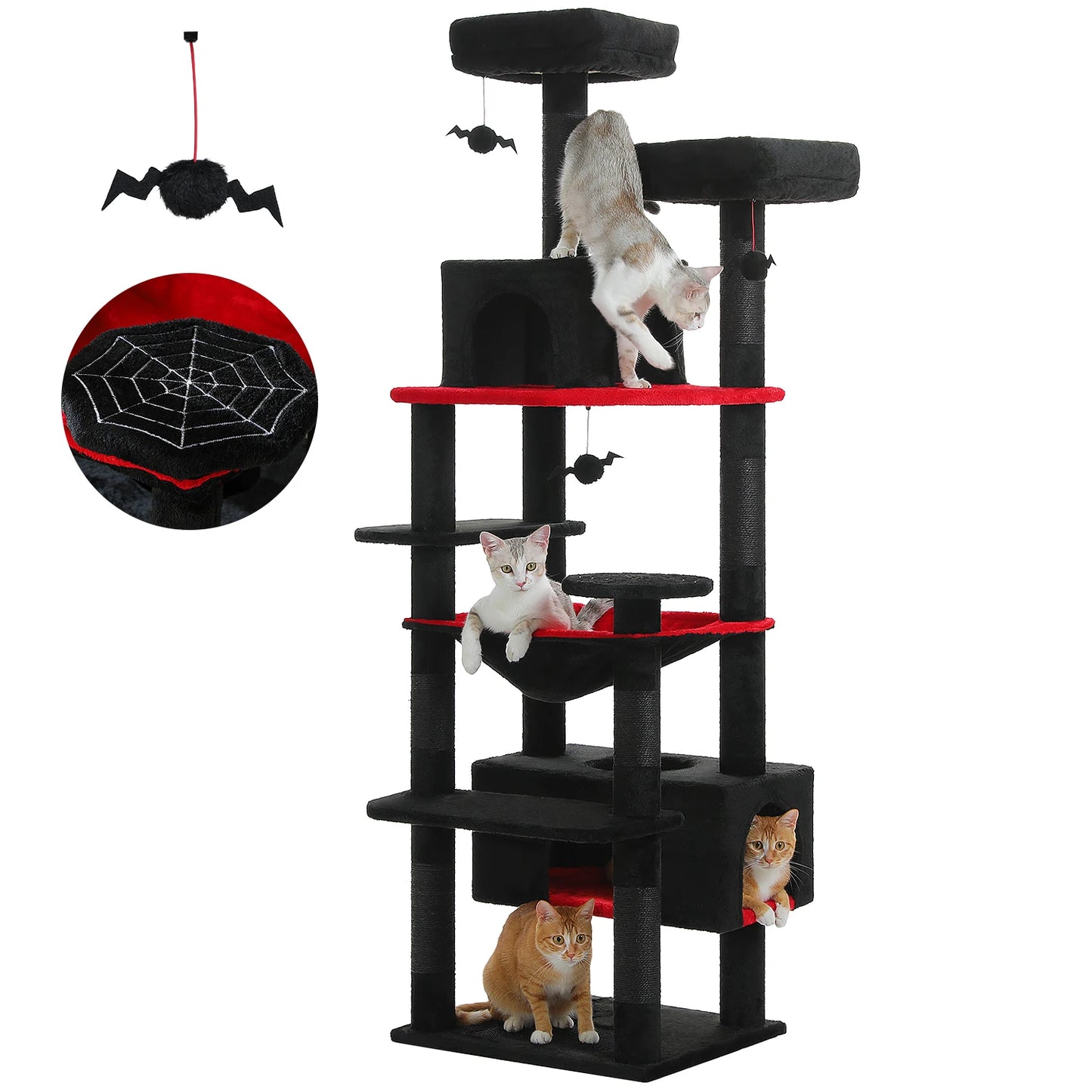 PEQULTI Multi Level Cat Tree Tower With Scratching Posts Condo