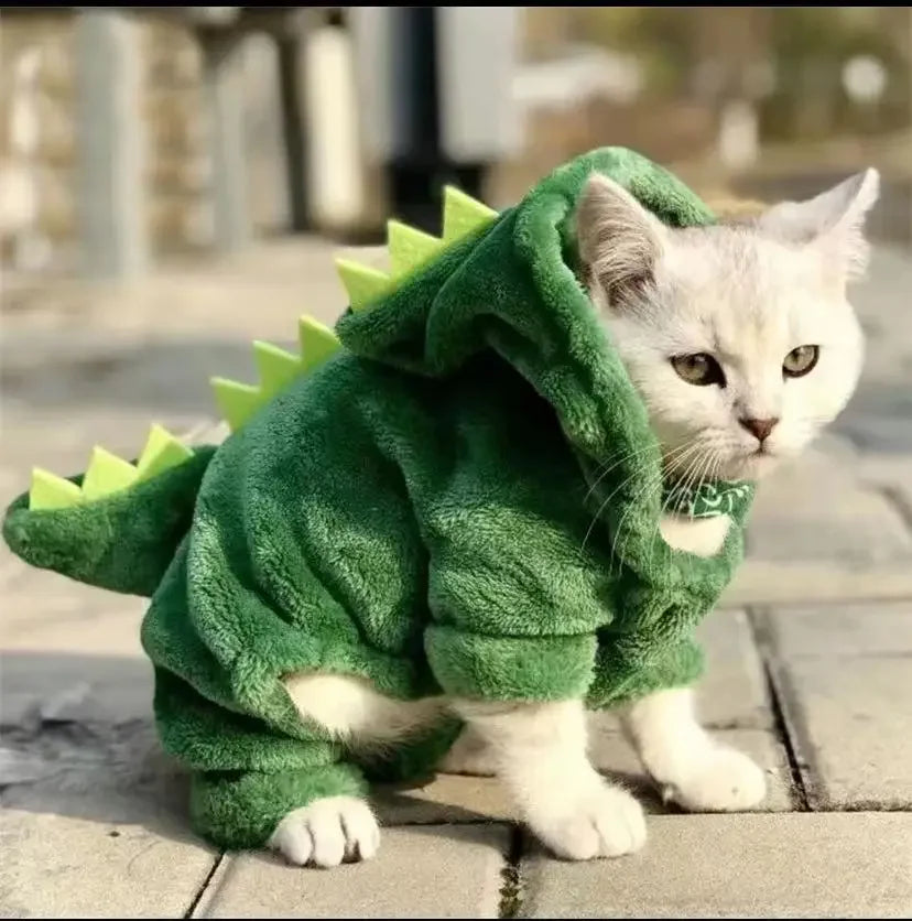 Halloween Dinosaur Cosplay Fleece Hoodie For Cats And Dogs