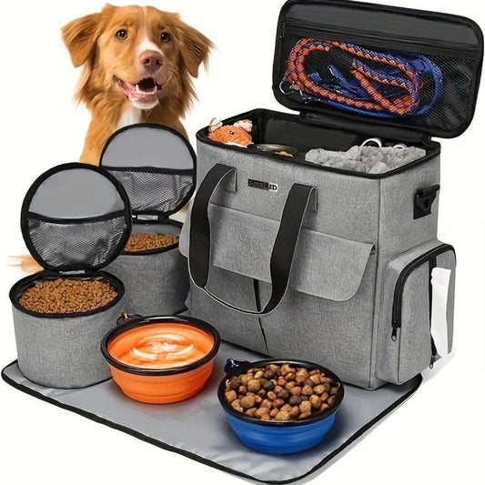 Pet Travel Bag Set Airline Approved Organizer With Multi Function Pockets