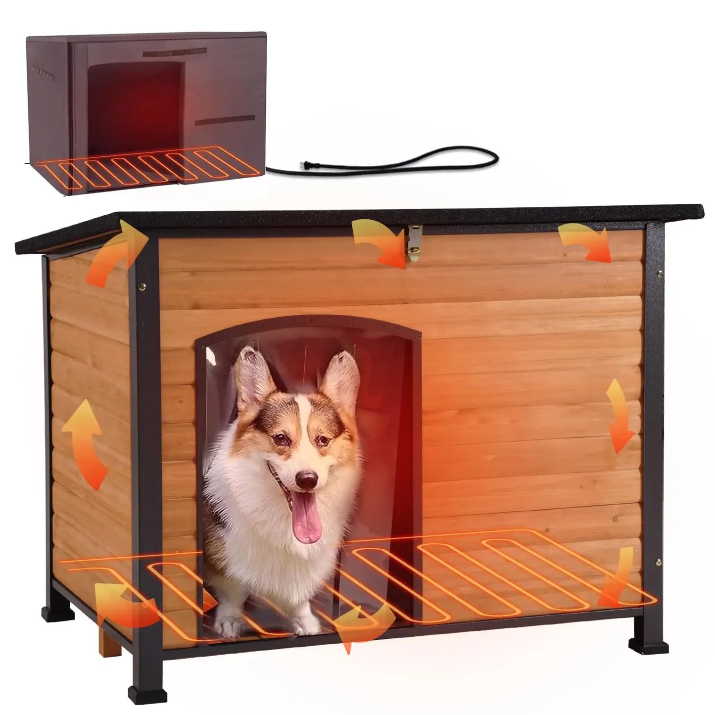 GUTINNEEN Outdoor Heated Dog House With Insulation And Pad