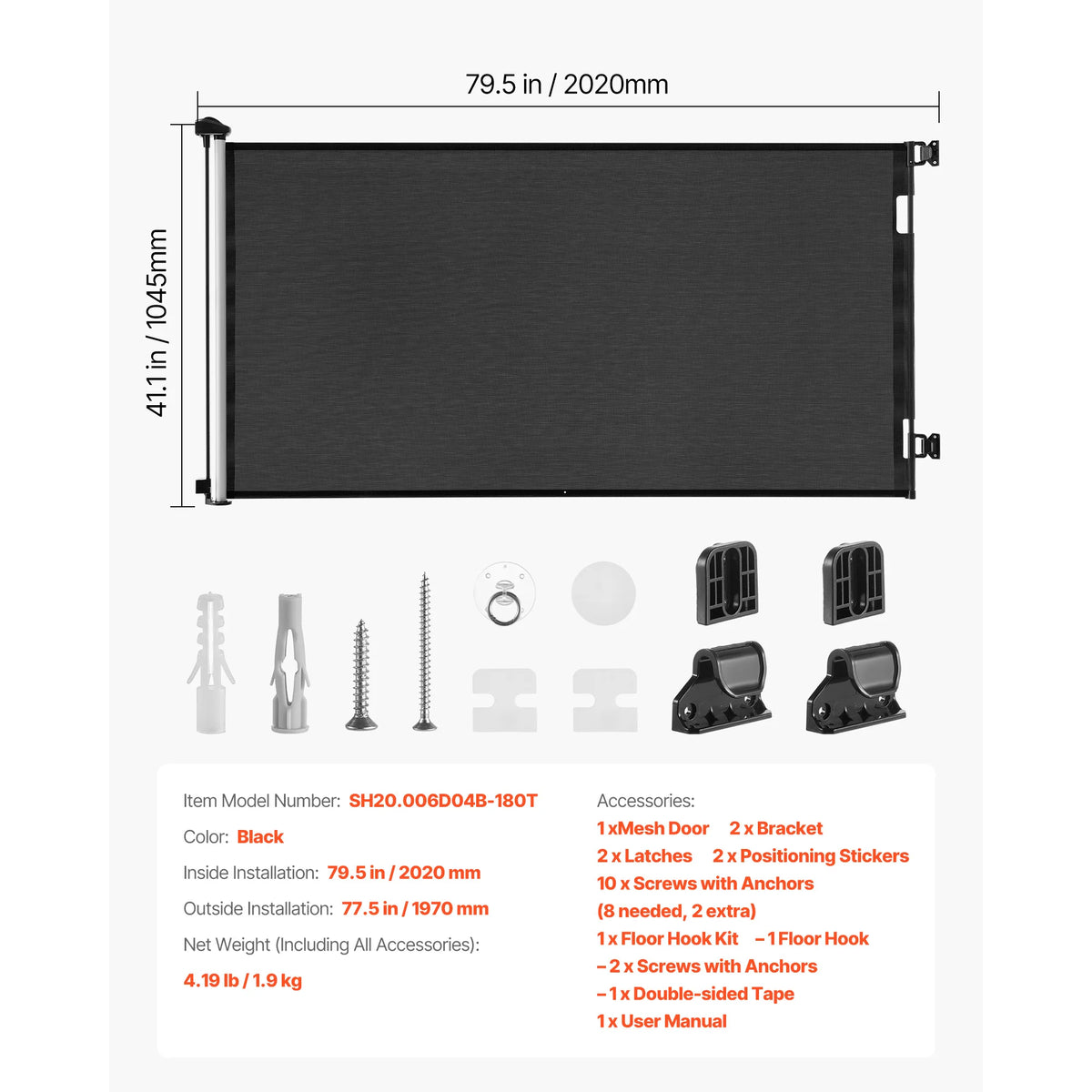 SucceBuy Retractable Baby Gate Featuring Secure Walk Through Barrier