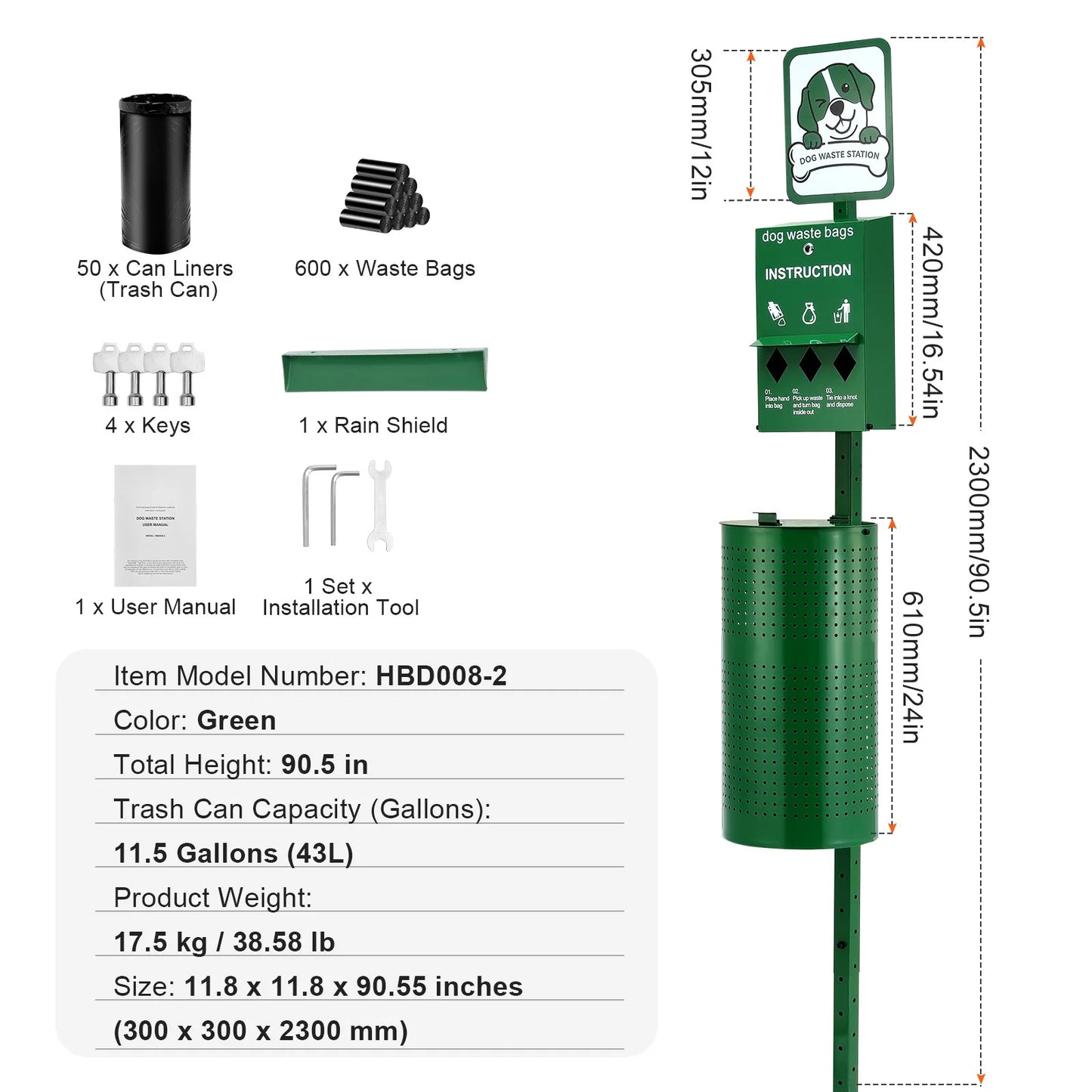 Commercial Dog Waste Station With Hand Wash And Bag Dispenser