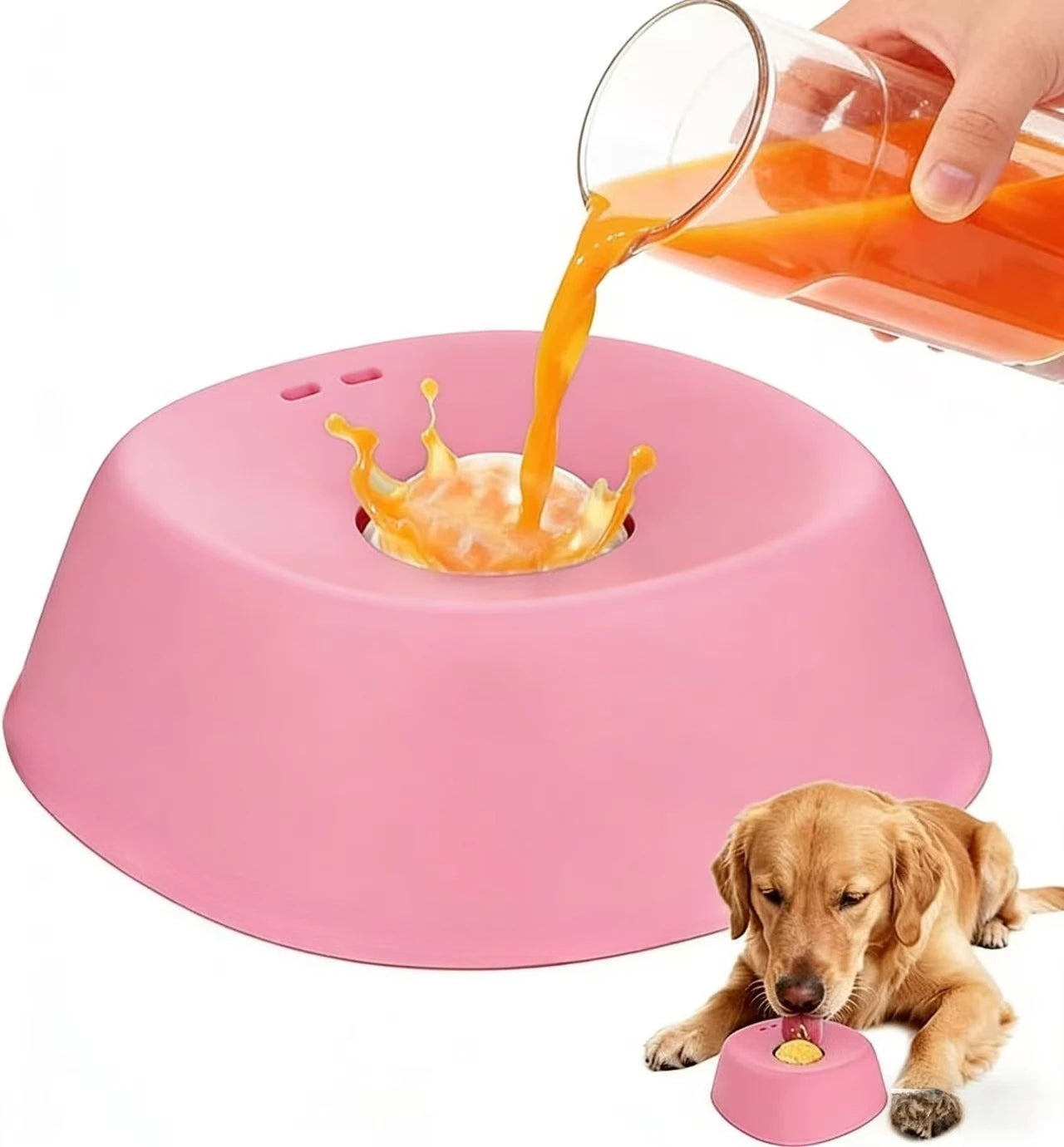 Slow Feeder Dog Bowl Non Slip Anti Choking Broth Treats