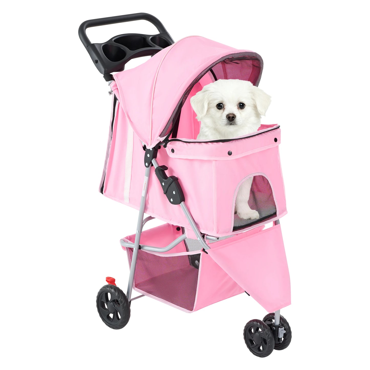 JHK Three-Wheel Foldable Pet Stroller for Small Dogs and Cats