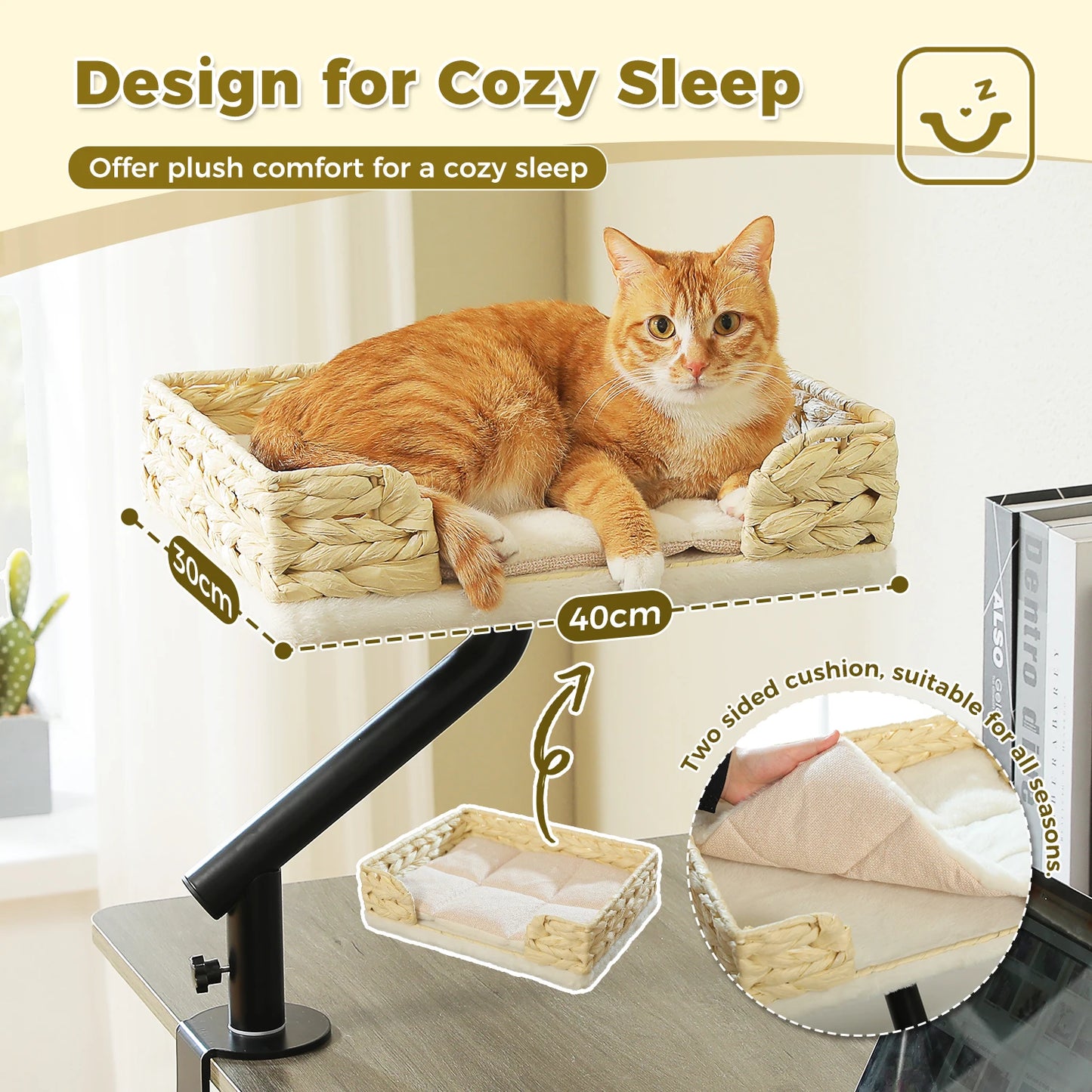 PAWZ Road Cat Desk Bed 360° Rotatable Stand Hammock