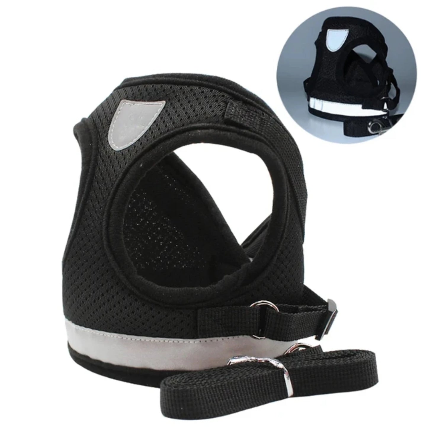 Reflective Adjustable Dog Harness With Leash And Vest Set