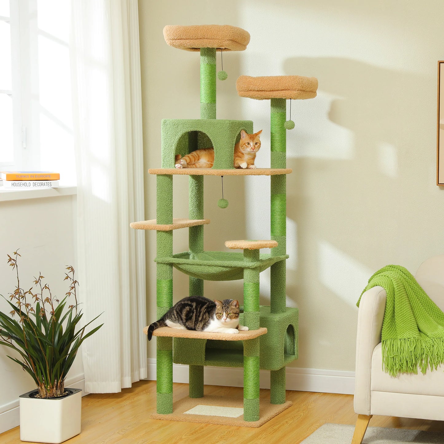 PEQULTI Multi Level Cat Tree Tower With Scratching Posts Condo