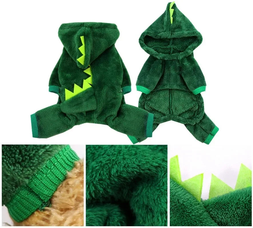 Halloween Dinosaur Cosplay Fleece Hoodie For Cats And Dogs