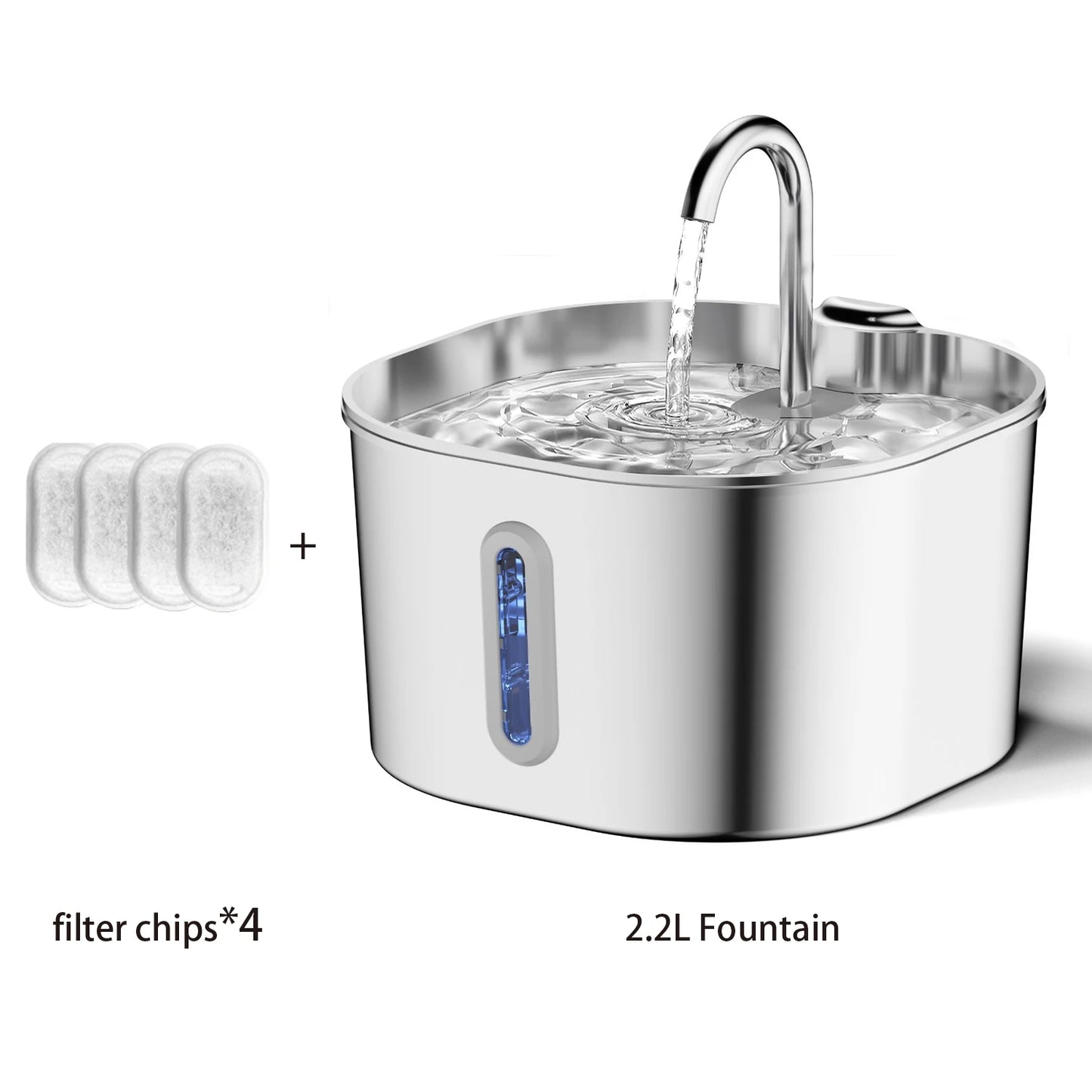 Stainless Steel Automatic Cat Water Fountain With Window