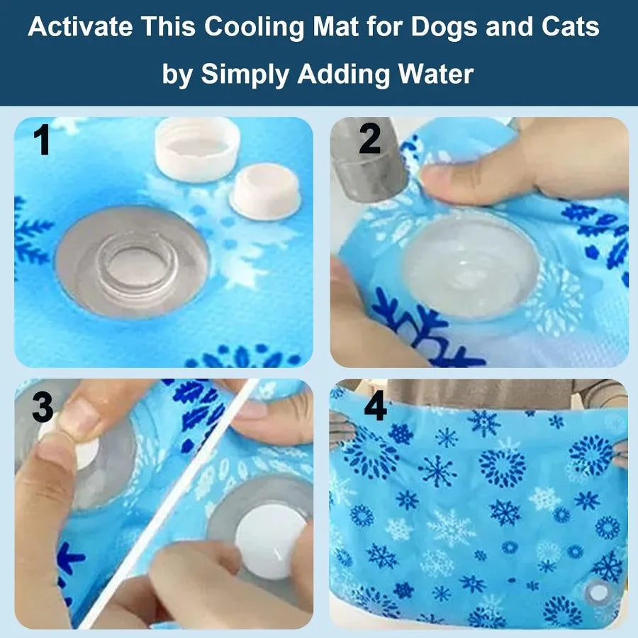 Foldable Gel Cooling Mat For Pets With Ice Crystal Powder