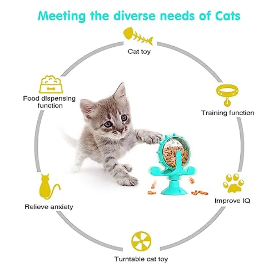 Rotating Interactive Cat And Dog Treat Dispenser Feeder Toy