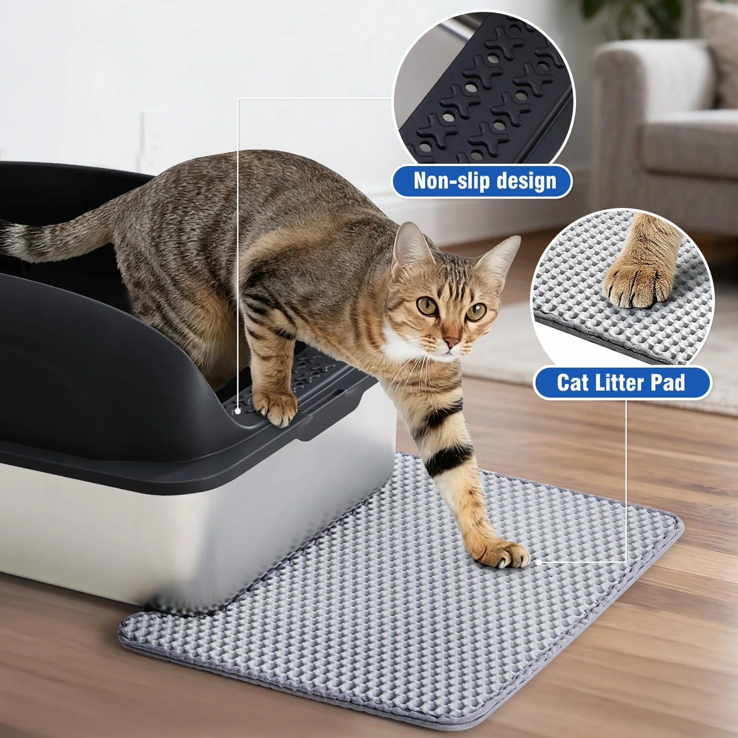 JHK Stainless Steel Cat Litter Box With Lid And Scoop