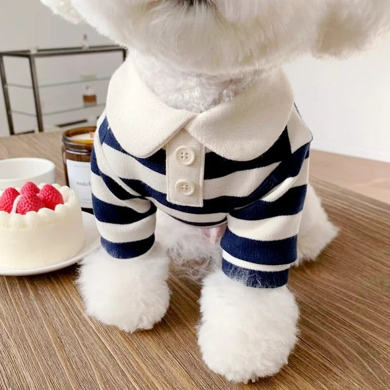 Summer Dog Polo Shirt Striped Cooling Vest For Small Dogs