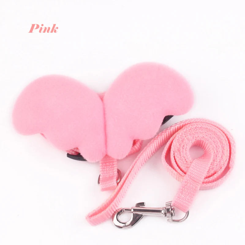 Cute Angel Wing Rabbit Harness And Leash For Pets Adjustable
