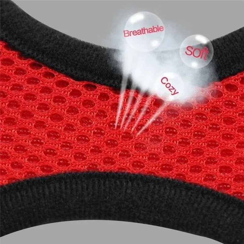 Cat Harness Vest With Leash Adjustable Polyester Mesh Dog Harness