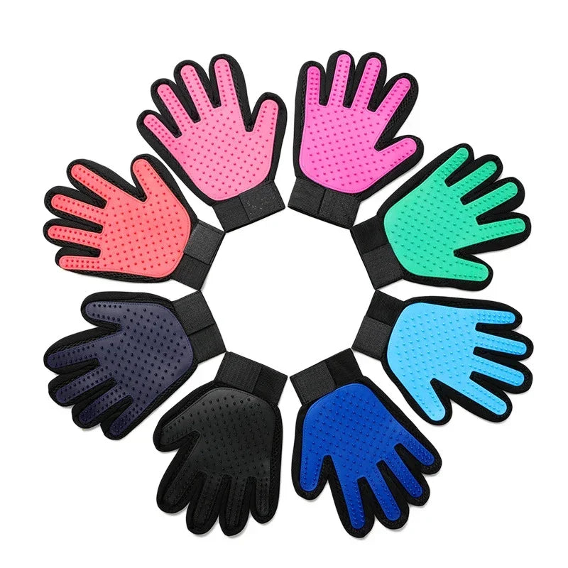 Silicone Pet Grooming Gloves For Cats And Dogs Hair Removal
