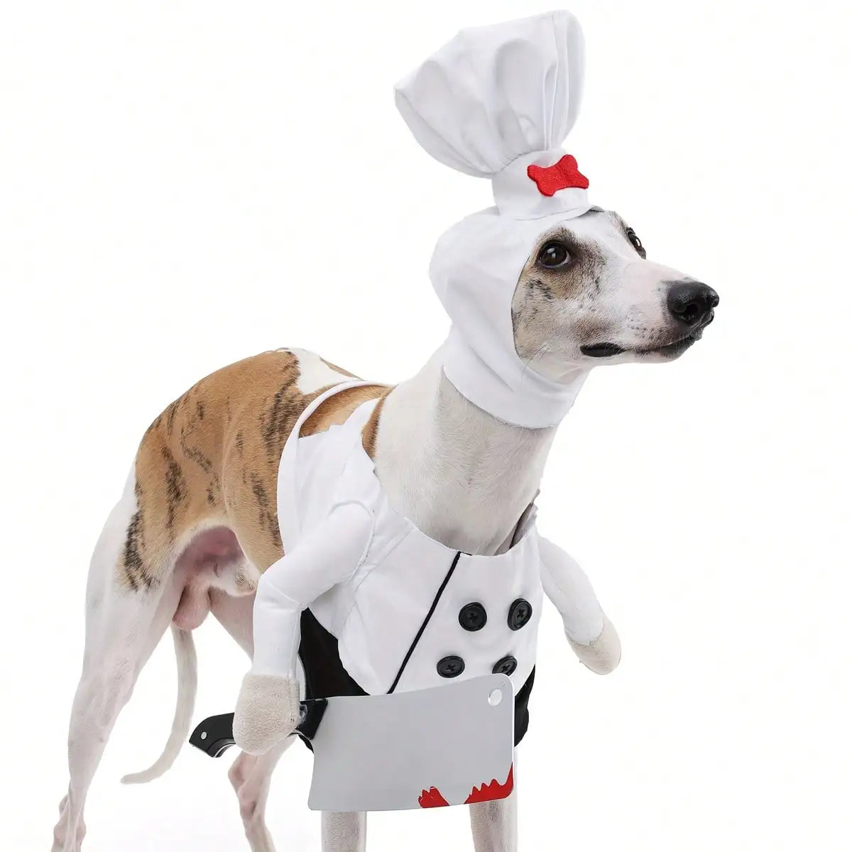 Dog Halloween Chef Costume Outfit With Matching Hat