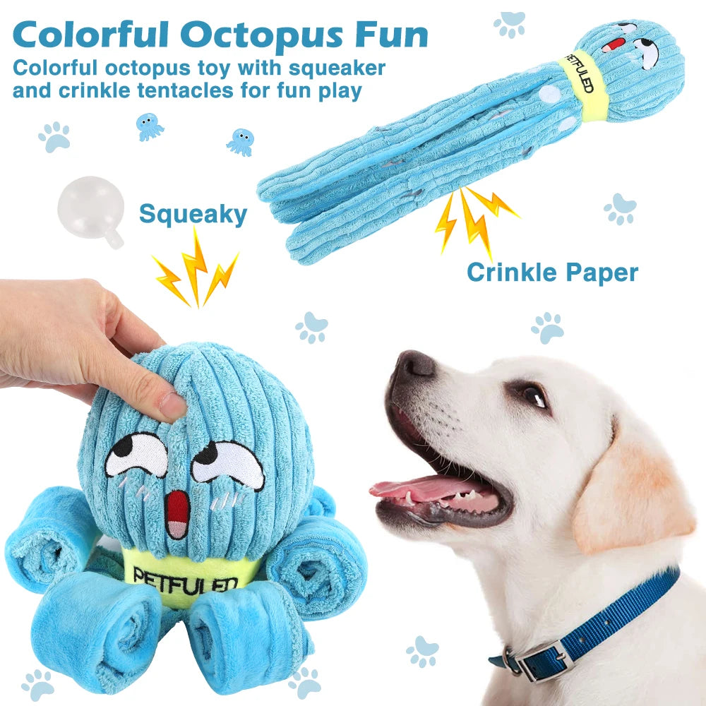 Valentines Day Dog Snuffle Toy Plush Octopus Puzzle Chew Toy