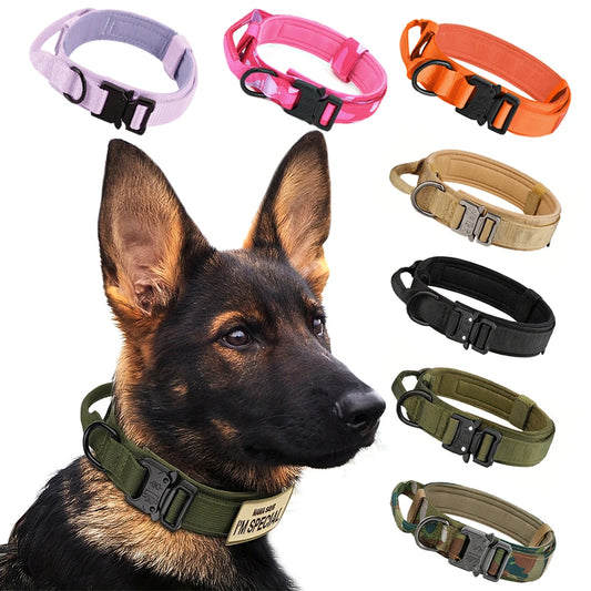 Adjustable Tactical Dog Collar And Leash Set With Control Handle