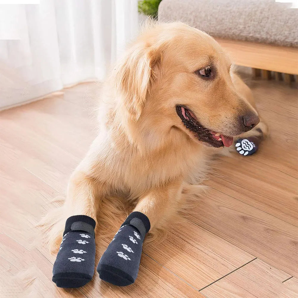 Anti Slip Dog Socks 4 Pack For Paw Protection Scratch