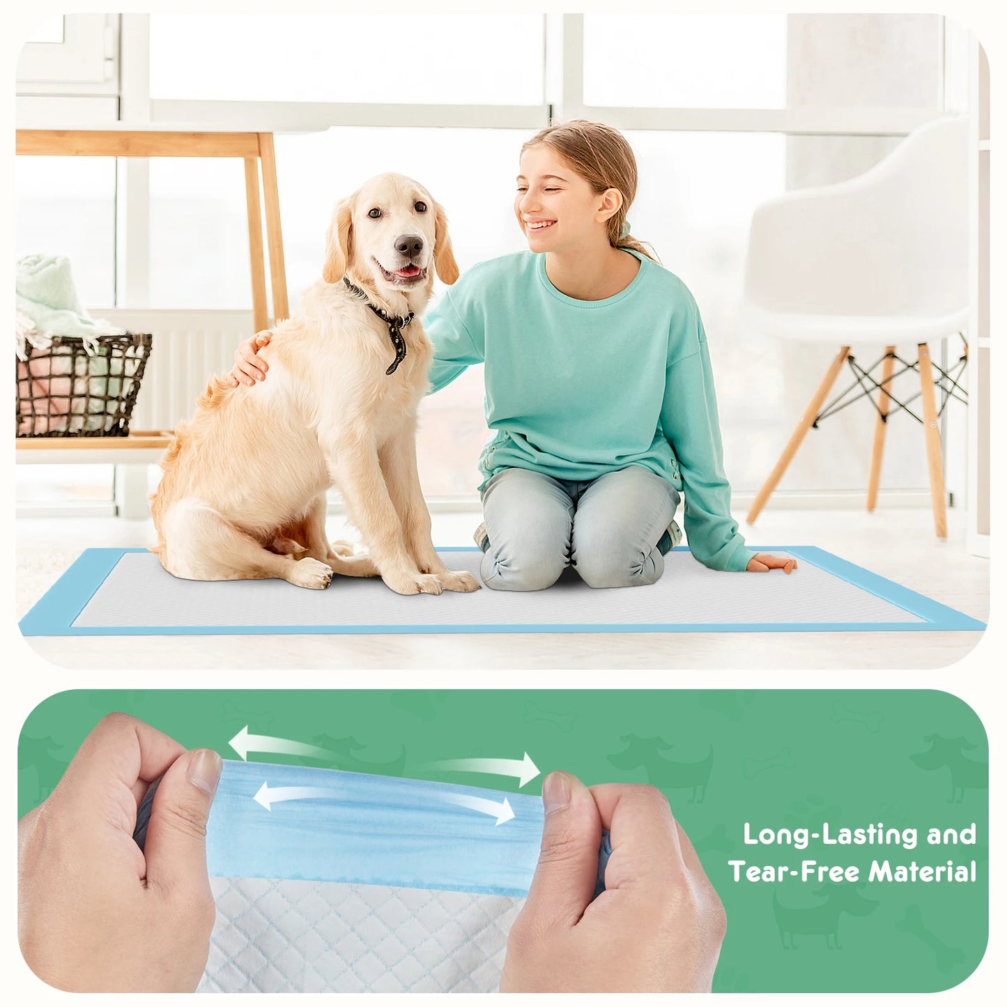 Disposable Pet Underpads 150 Count Quick Drying Absorbent Pads