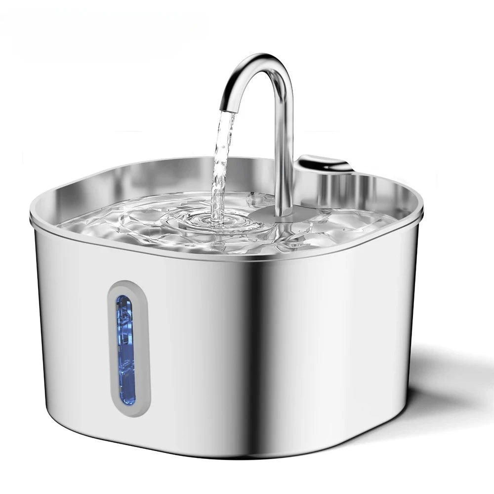 Stainless Steel Automatic Cat Water Fountain With Window