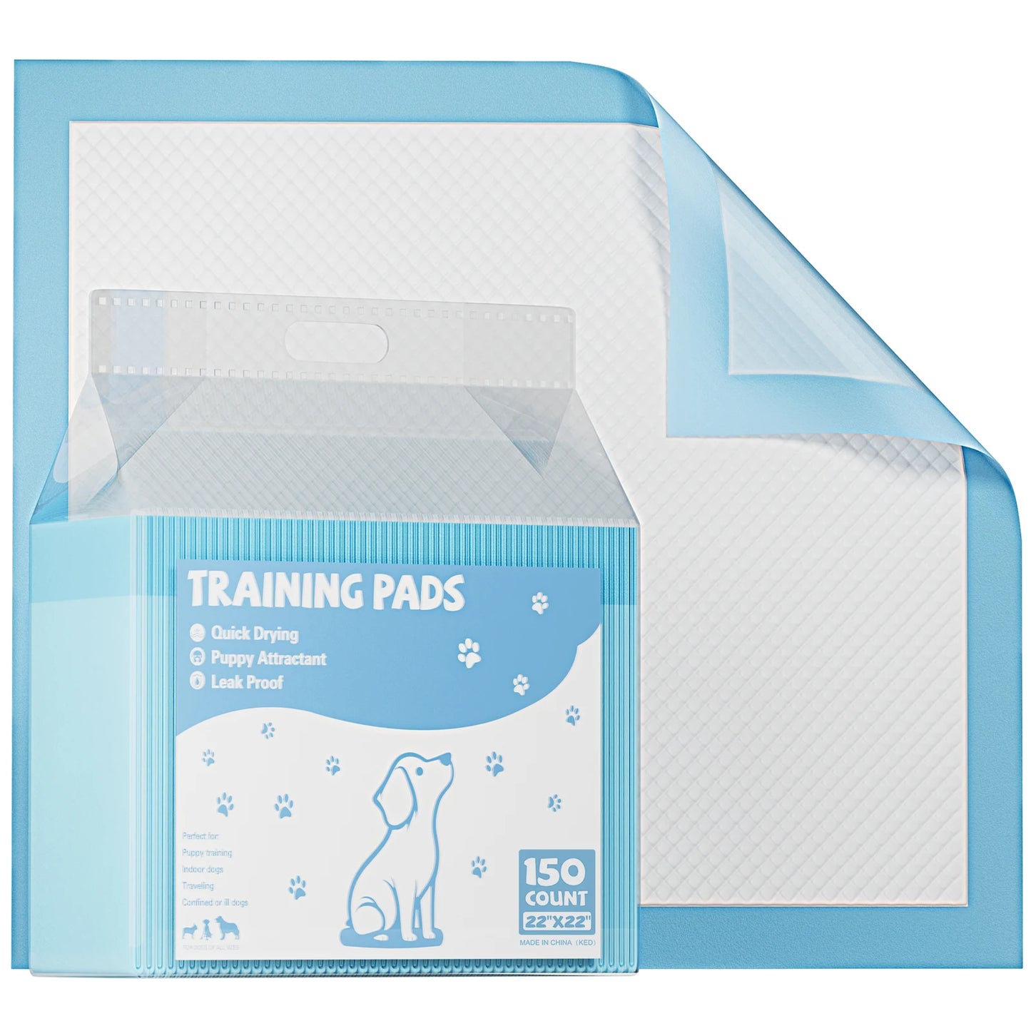 Disposable Pet Underpads 150 Count Quick Drying Absorbent Pads
