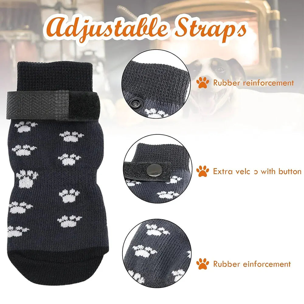 Anti Slip Dog Socks 4 Pack For Paw Protection Scratch