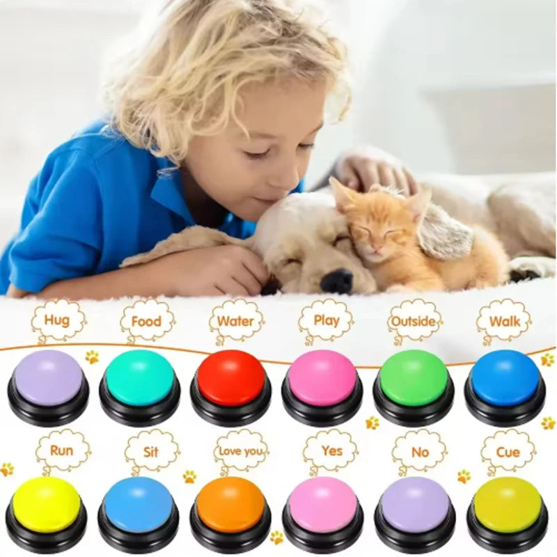 Recordable Dog Toy Talking Button Squeaker Pet Toy