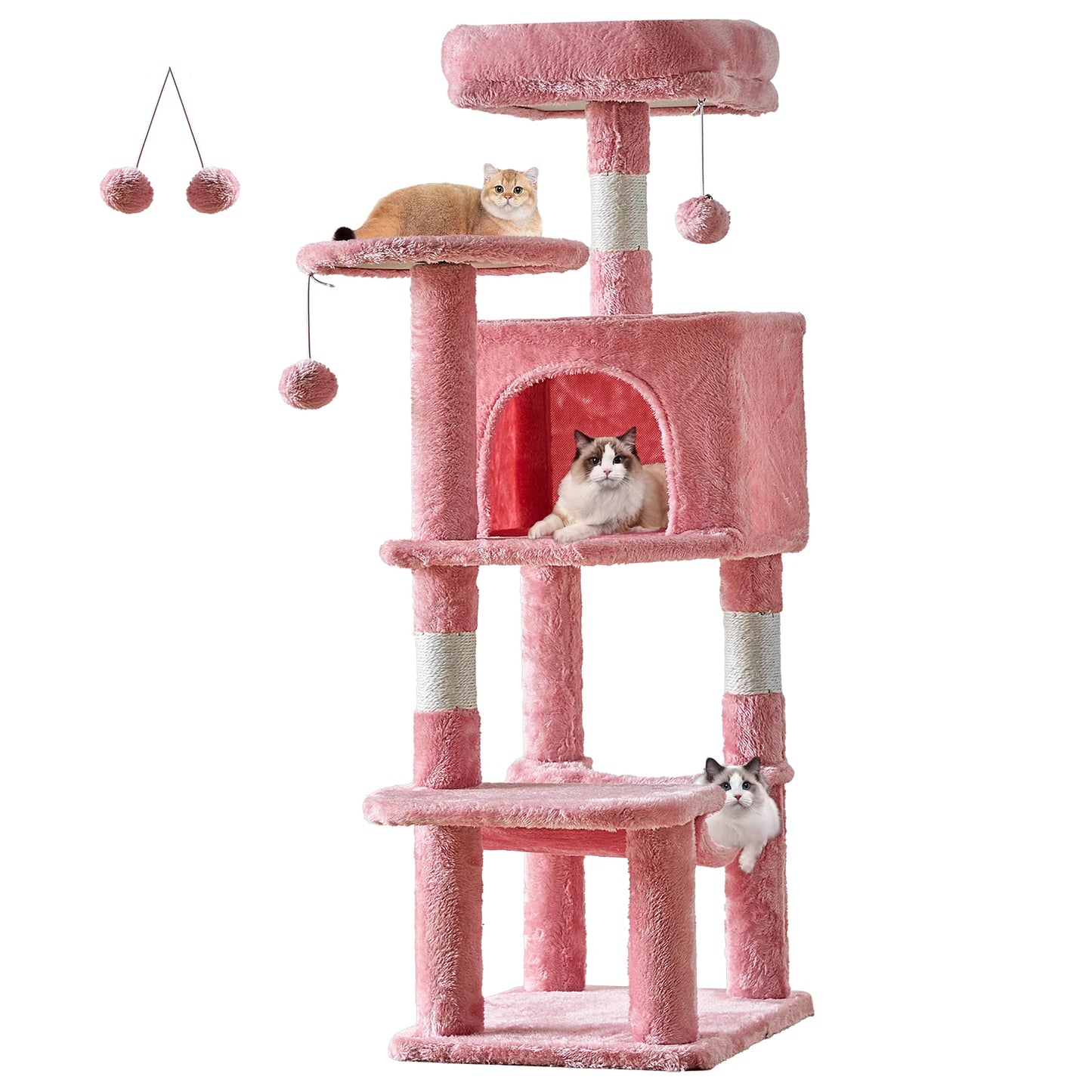JHK Cat Tree Tall Multi-Cat Climbing Tower With Sisal Posts