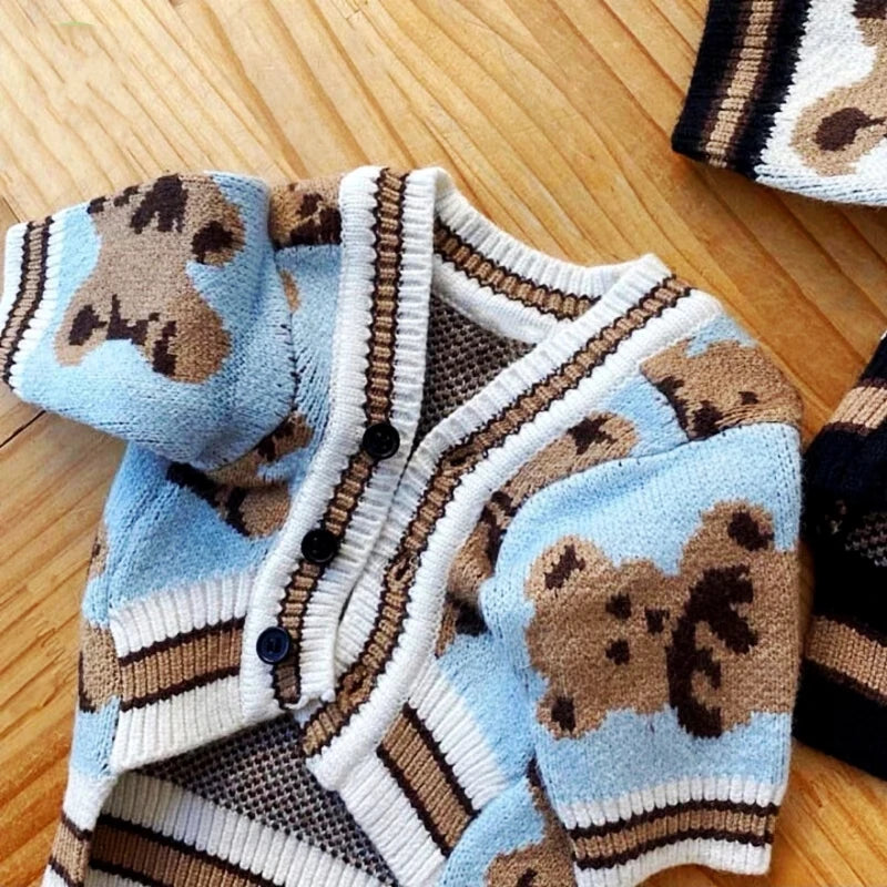 Doggyzstyle Striped Cotton Cardigan Sweater For Dogs And Cats