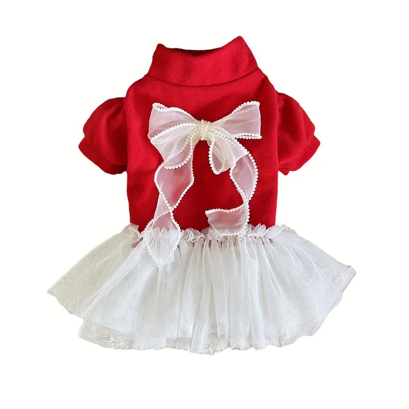 Pawstrip Christmas Plaid Dog Dress And Skirt For Pets