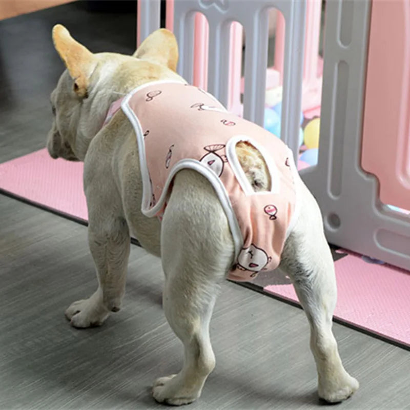 Adjustable French Bulldog Pet Underwear With Shoulder Straps