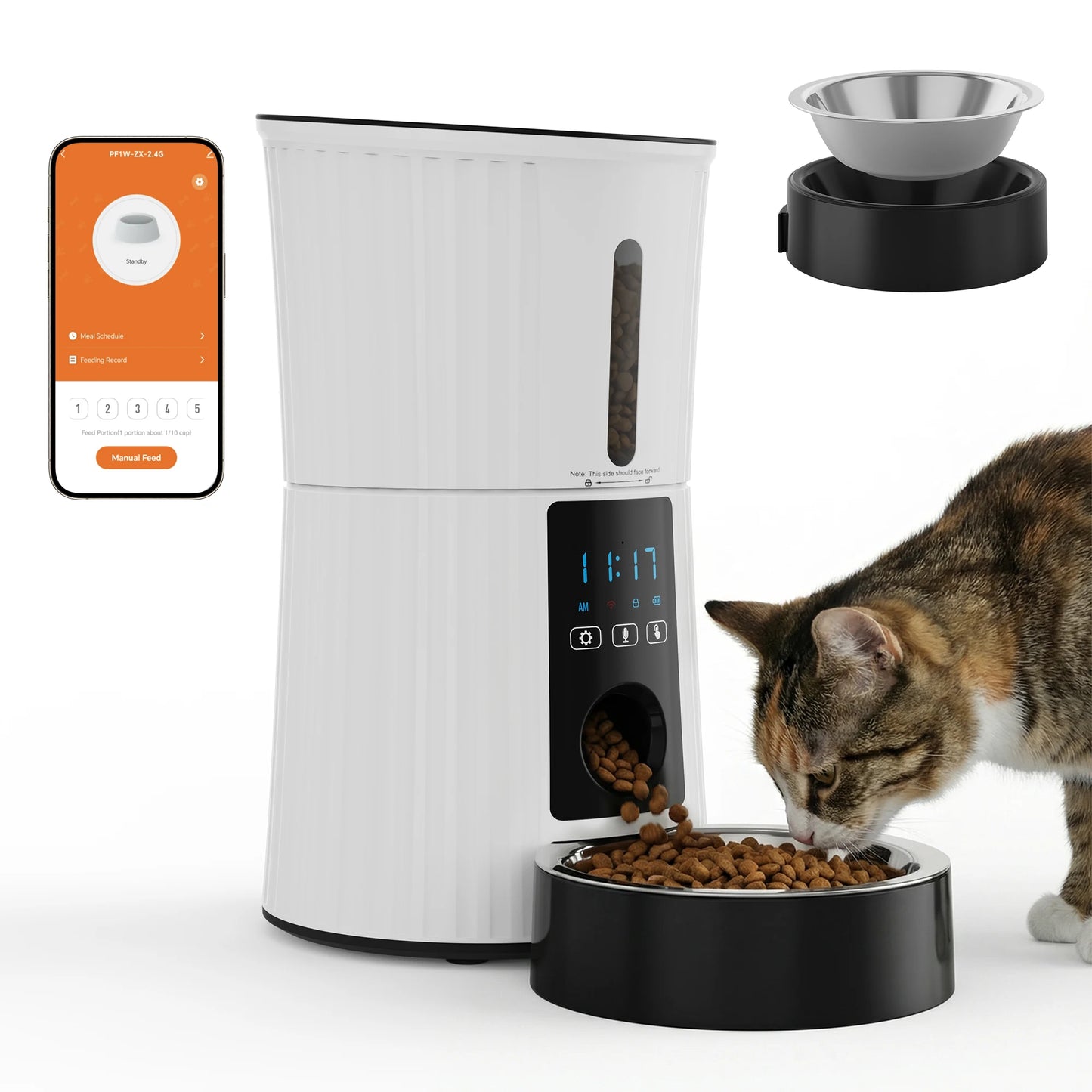 JHK 4L WiFi Automatic Cat Feeder With App Control Programmable