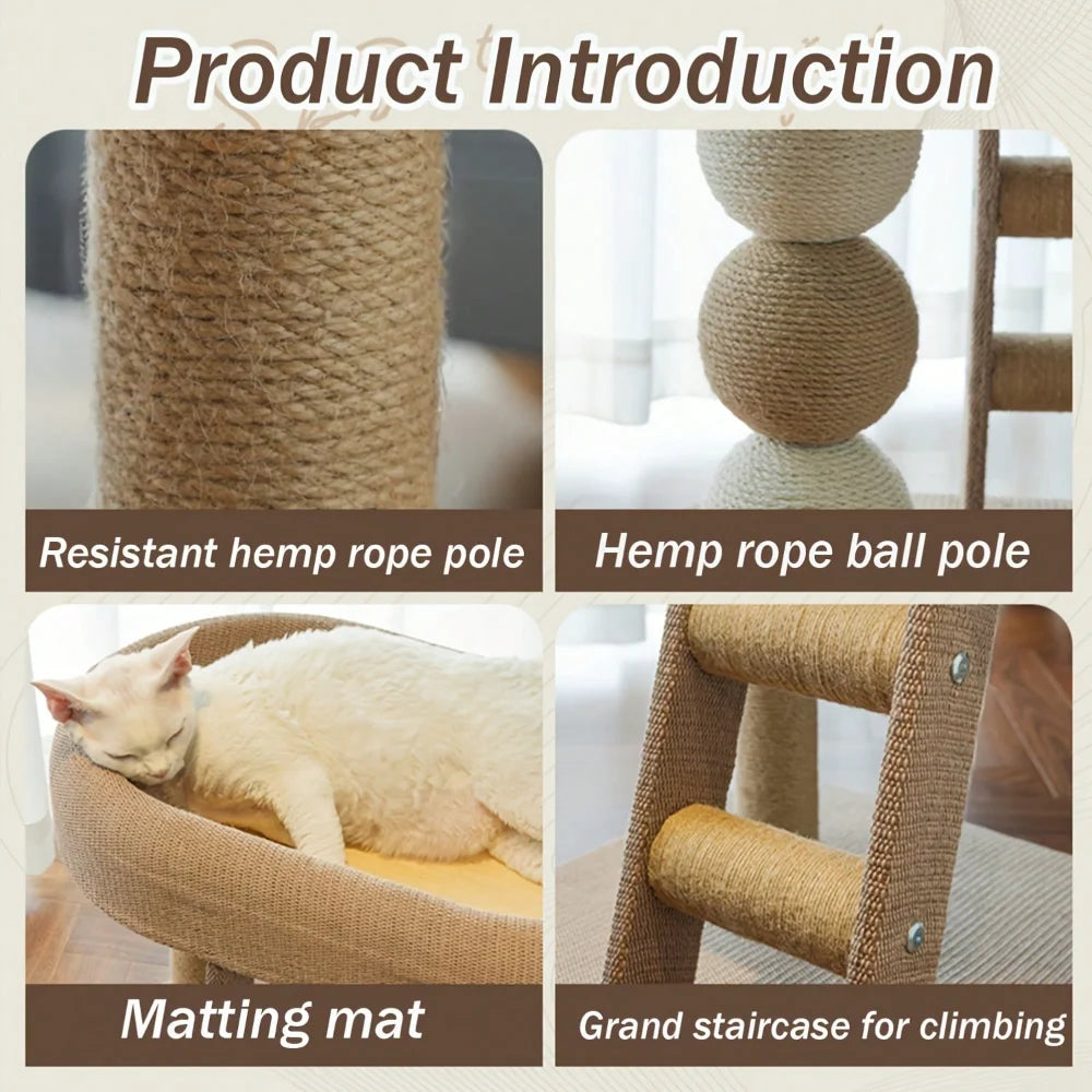 XMSJ Multi-Level Cat Tree With Scratching Post And Bed