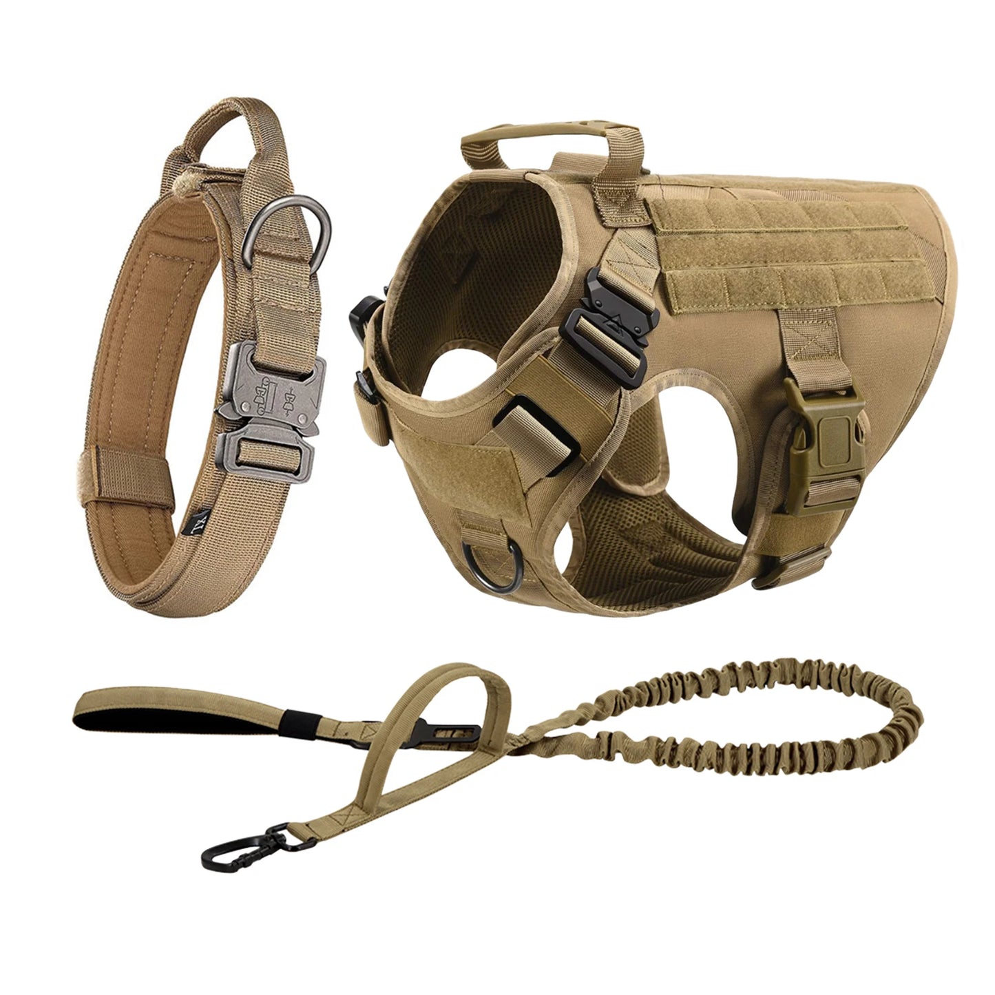 Tactical Dog Harness With Molle Pouches For Medium And Large