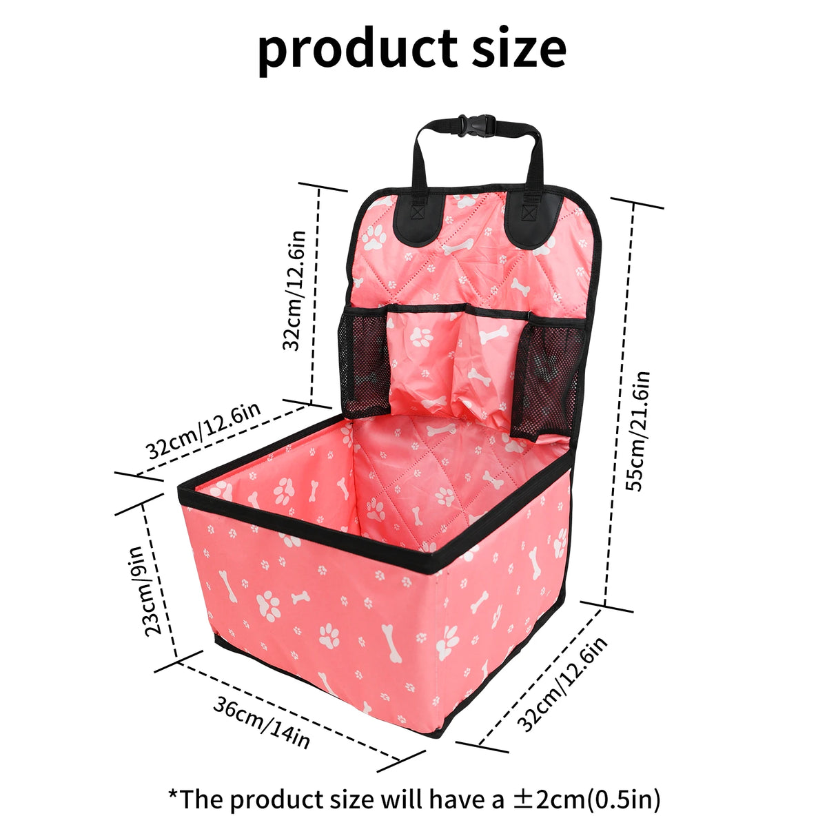 PaiPaitek Pet Dog Car Seat With Storage Pockets Safety Bag