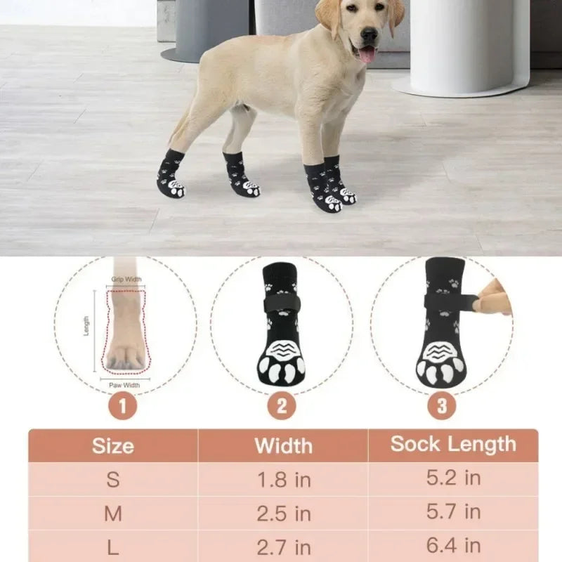 Dog Anti Slip Socks With Paw Pattern For Indoor Protection