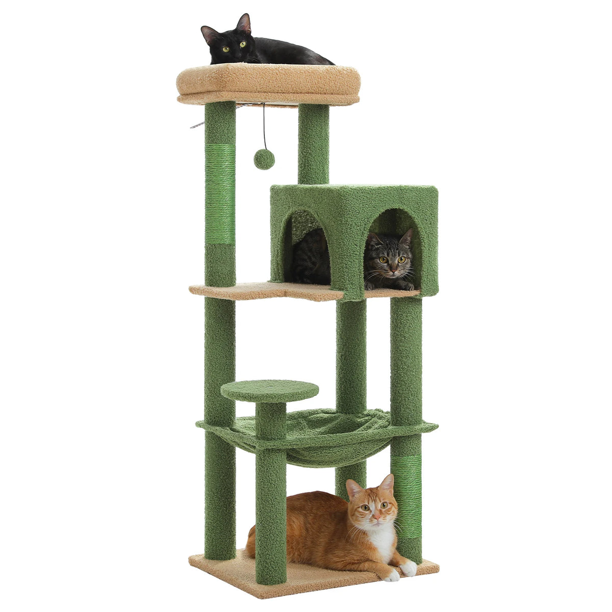 PEQULTI Multi-Level Cat Tree Tower With Condo And Scratching Posts