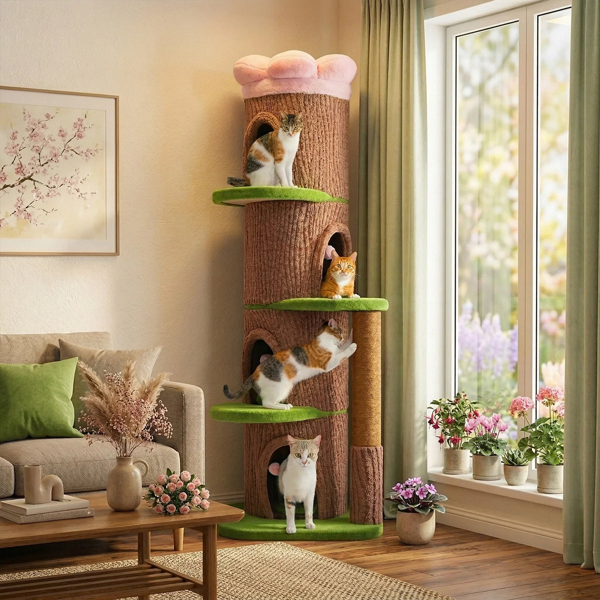 P Cat Tree Tower With Condos Scratching Posts And Bed