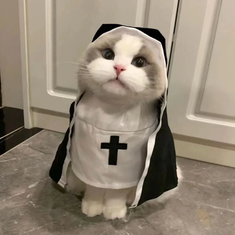 DKSTINYE Funny Kitten Jesus Costume For Dogs And Cats