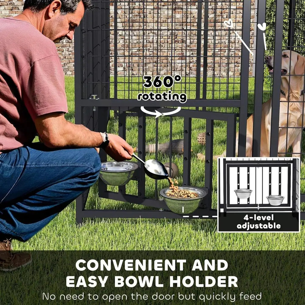 Heavy Duty Outdoor Dog Kennel With Roof And Secure Lock