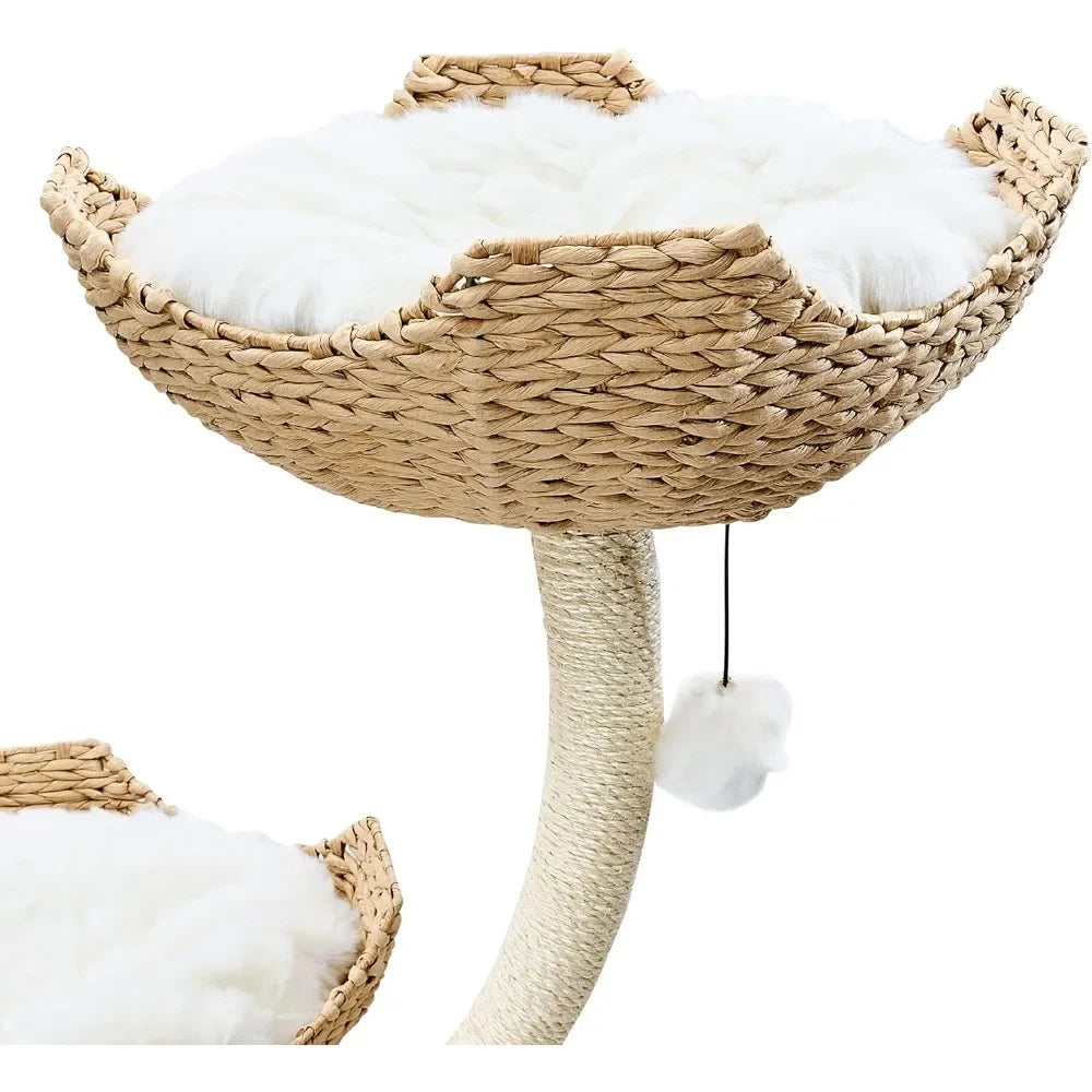 XMSJ Modern Cat Tree For Large Cats With Four Tiers