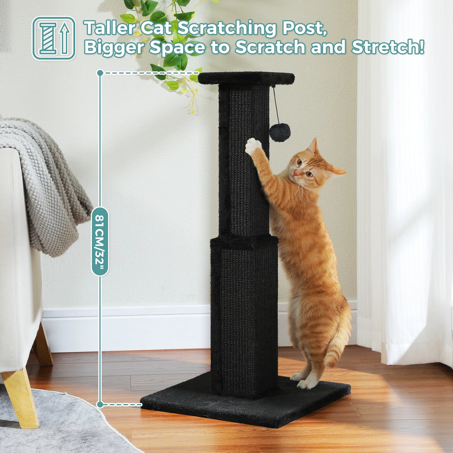 PAWZ Road Large Cat Scratching Post Indoor Sisal Ball Toy