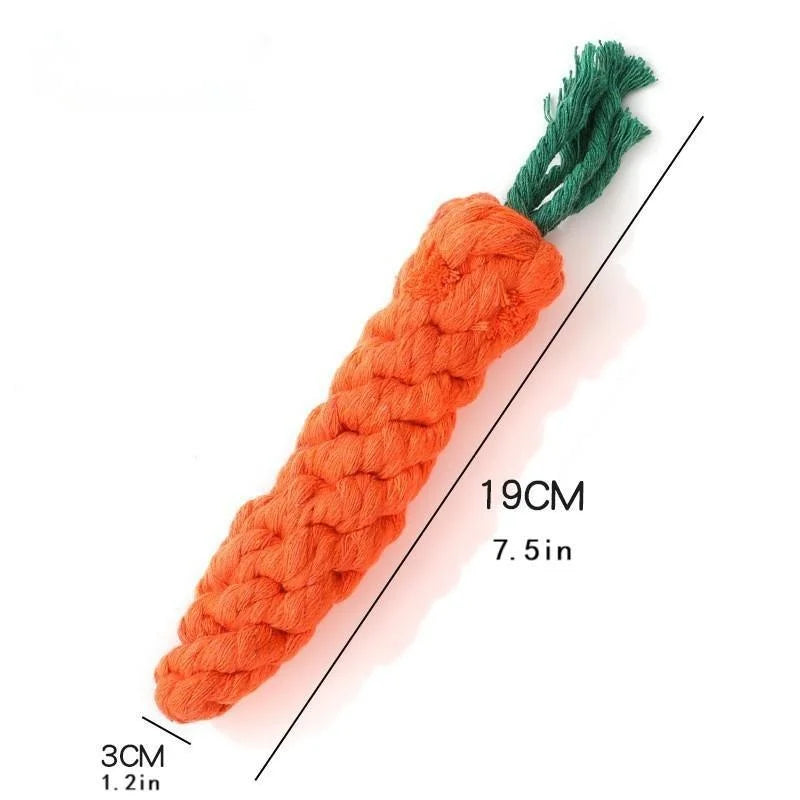 Pet Knot Toy CarrotShaped For Dogs And Cats Fleece Rope
