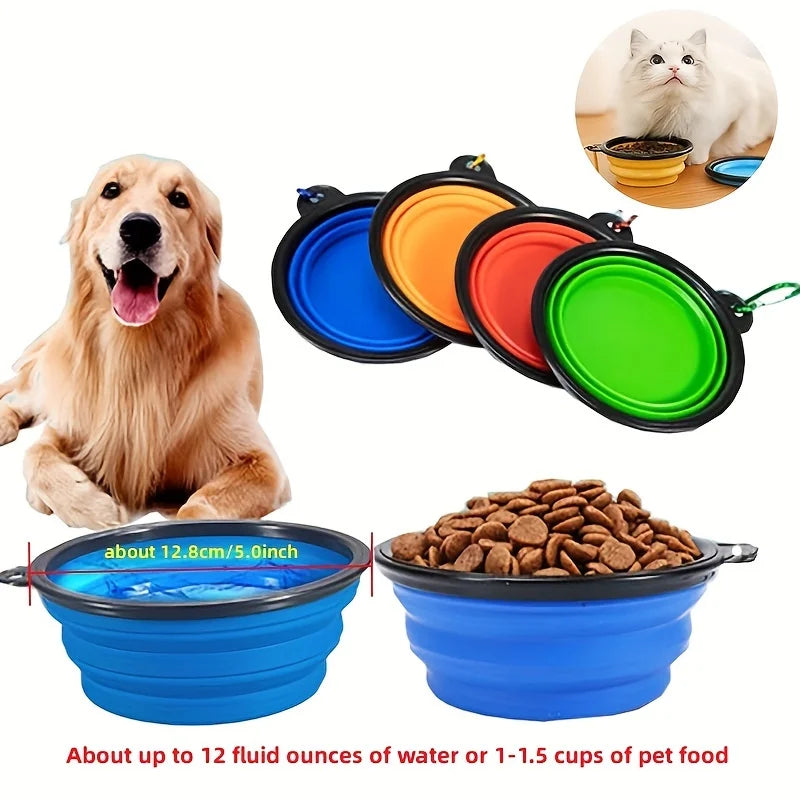 Portable Pet Food Bowl Durable TPR Collapsible Travel Bowl